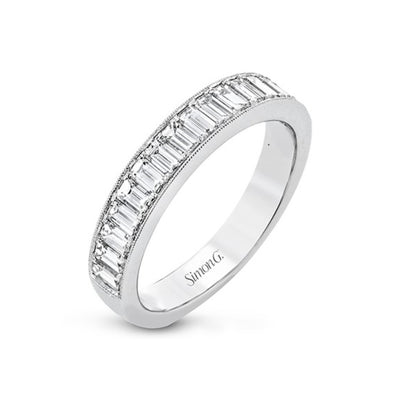 Simon G Jewelry 18 Karat Baguette Diamond Wedding Band - Women's MR4004