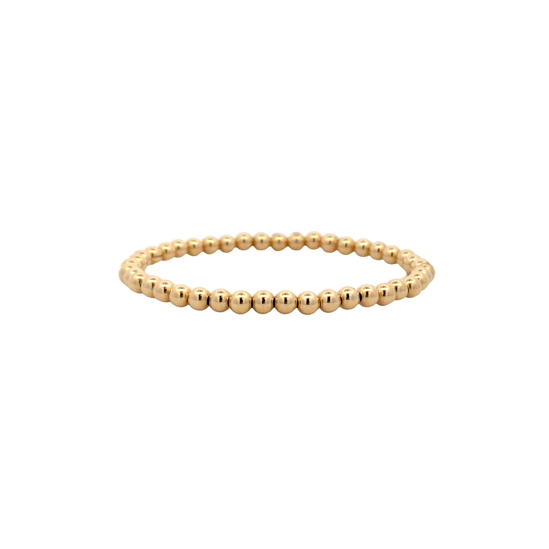 4mm Stretch Beaded Bracelet in Yellow Gold by Karen Lazar