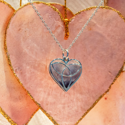 Enamel Celtic Heart Pendant in Silver by Nicole Barr