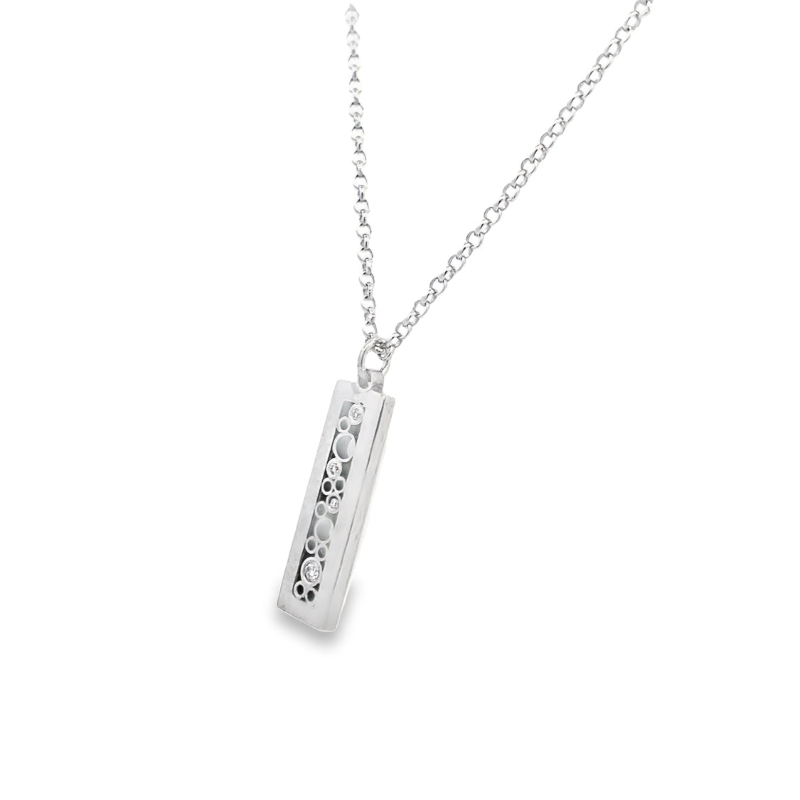 Drop Style Diamond Pendant in Silver