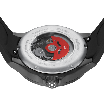 44mm Automatic Black SS Black Silicone Strap 10 ATM by Glock