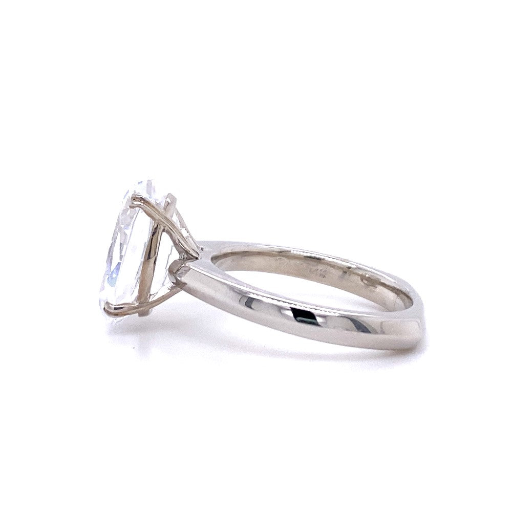 Oval Diamond Solitaire Engagement Ring in White Gold by B&C