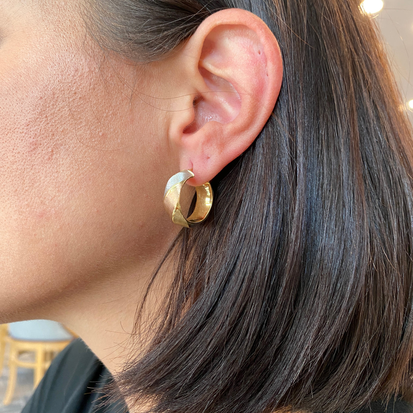 ESTATE Hoops in Three-Tone Gold
