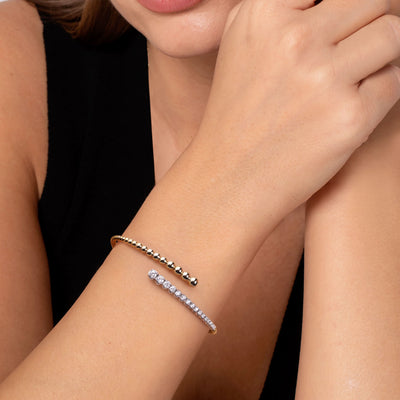 Diamond Bujukan Wrap Bangle in Yellow Gold by Gabriel & Co.