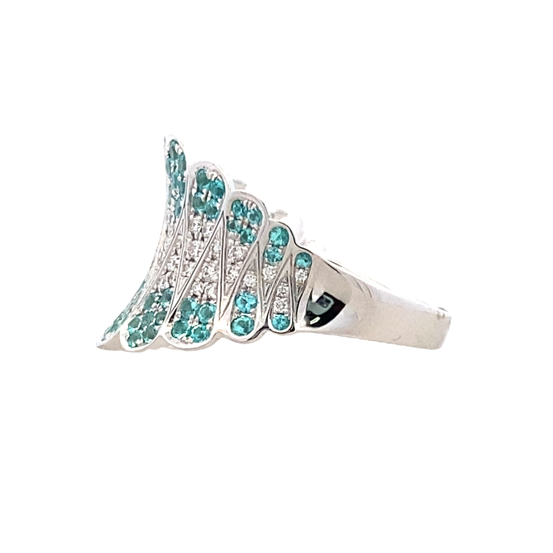 Paraiba Tourmaline & Diamond Ring in White Gold by Simon G