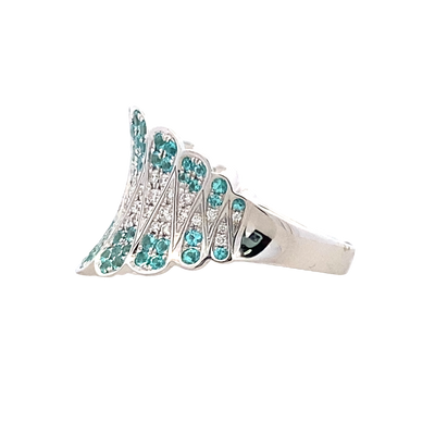 Paraiba Tourmaline & Diamond Ring in White Gold by Simon G