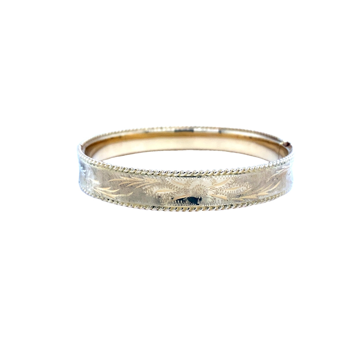 ESTATE Engraved Bangle in Yellow Gold