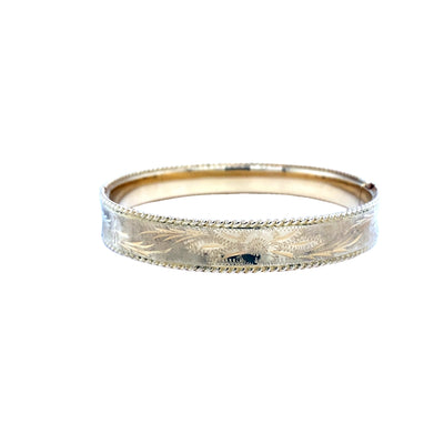 ESTATE Engraved Bangle in Yellow Gold