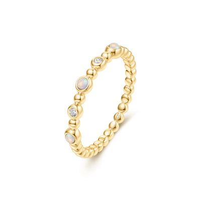 Kyoto Opal Beaded Ring in Yellow Gold by Ania Haie