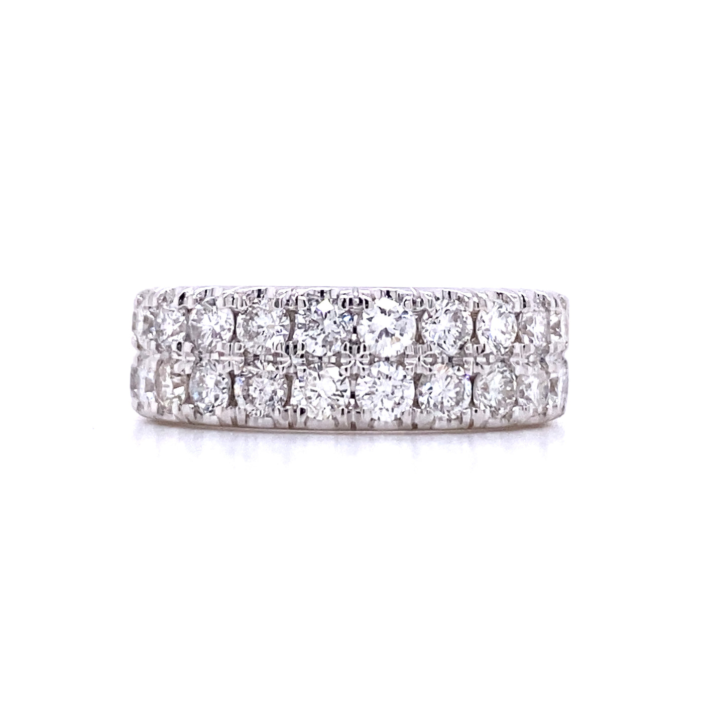 Double Row Diamond Band in White Gold by B&C