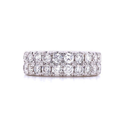 Double Row Diamond Band in White Gold by B&C