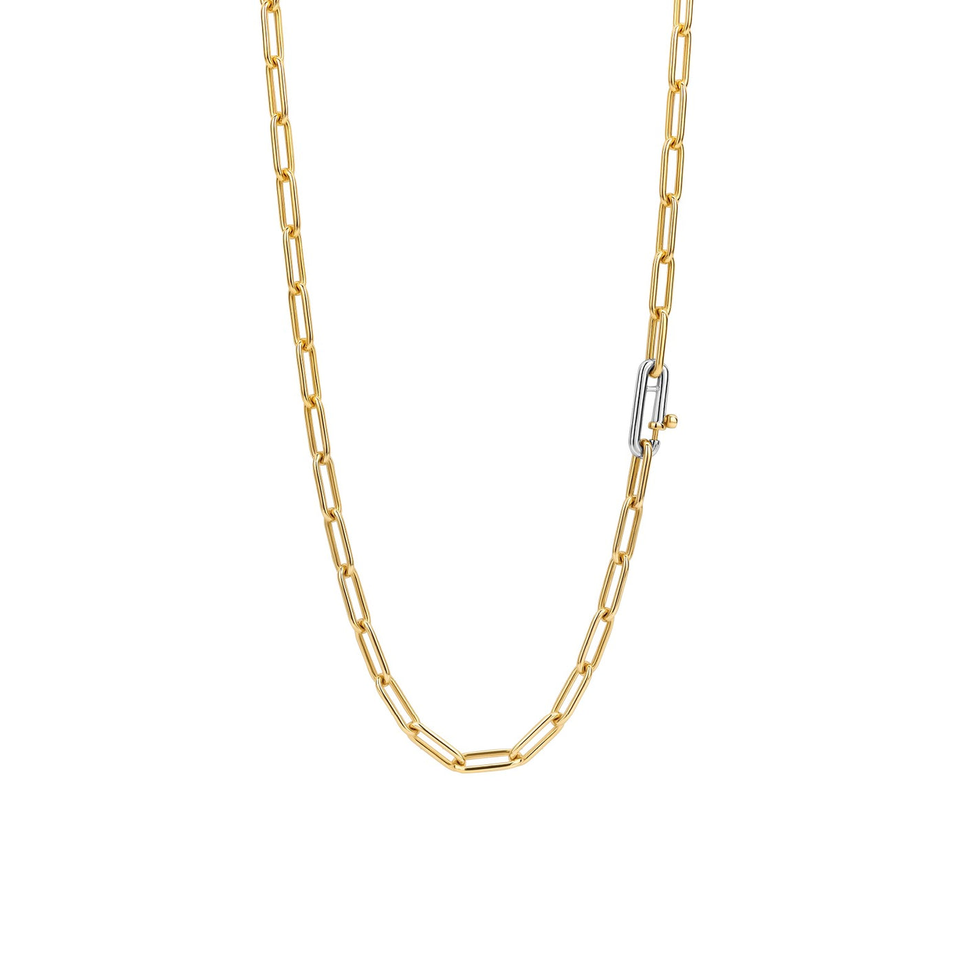 Fancy Link Necklace in Silver and  Gold Plating  by Ti Sento Milano