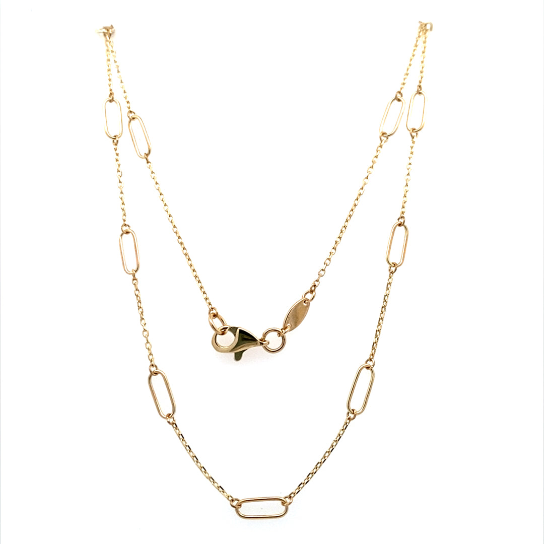 Fancy Link Chain Necklace in Yellow Gold