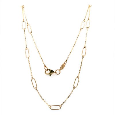 Fancy Link Chain Necklace in Yellow Gold