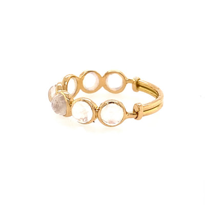 Moonstone Adjustable Ring in Yellow Gold