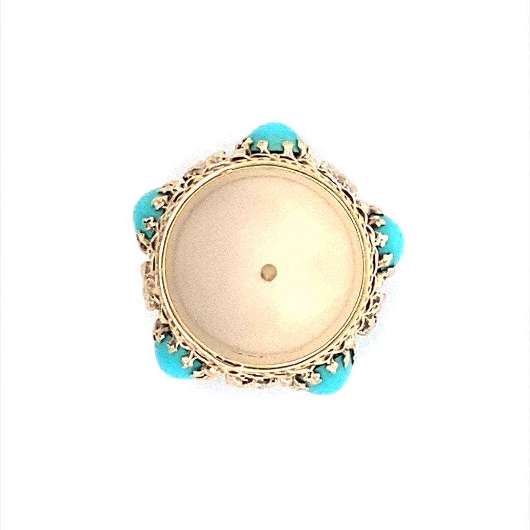 Estate 14 Karat Yellow Gold Turquoise Ring