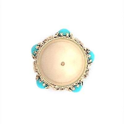 Estate Turquoise Ring in Yellow Gold