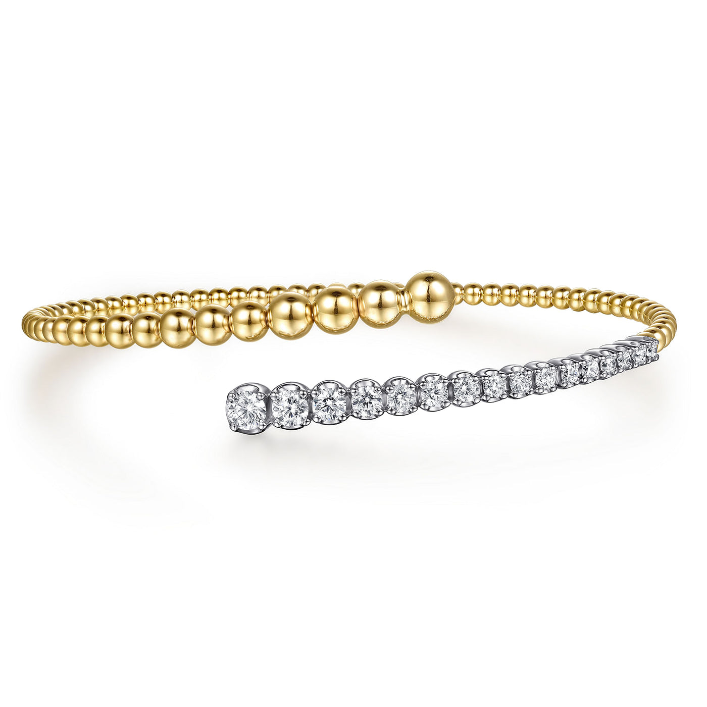 Diamond Bujukan Wrap Bangle in Yellow Gold by Gabriel & Co.