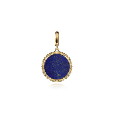 Lapis Solitaire Pendant in Yellow Gold by Gabriel & Co.