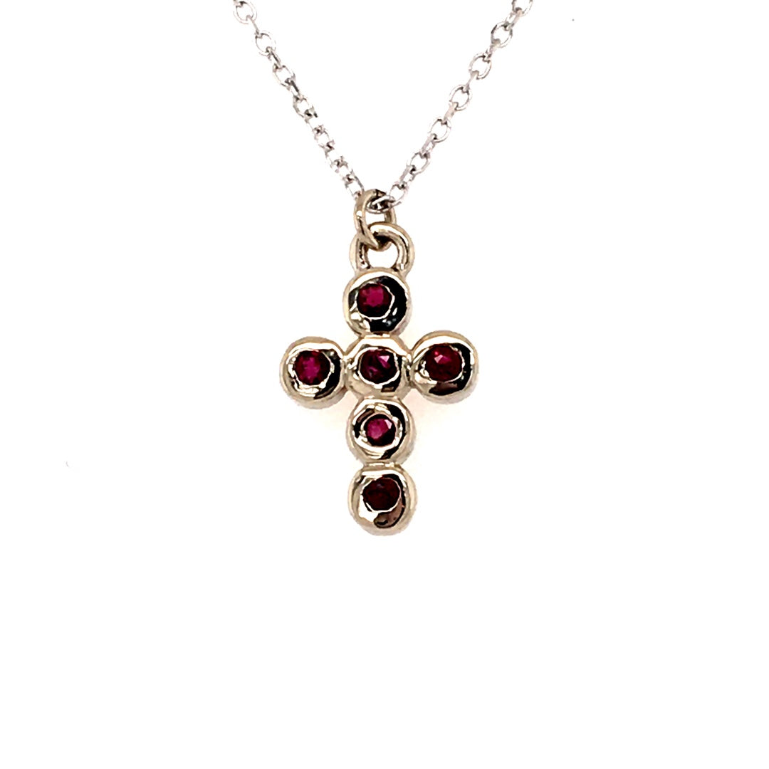 Beeghly & Co. 14 Karat Children's Ruby Cross Gemstone Pendants