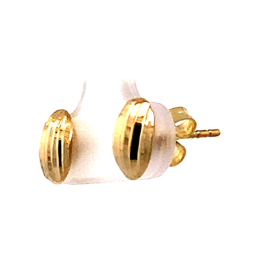 D/C Oval Dome Studs in Yellow Gold