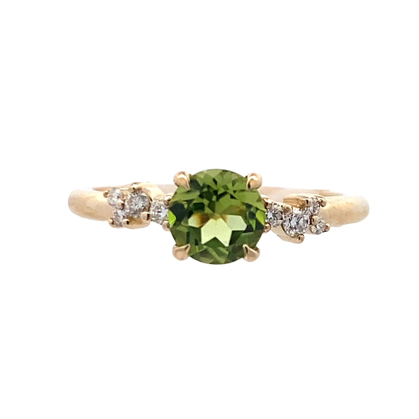 Peridot and Diamond Ring in Yellow Gold by B&C