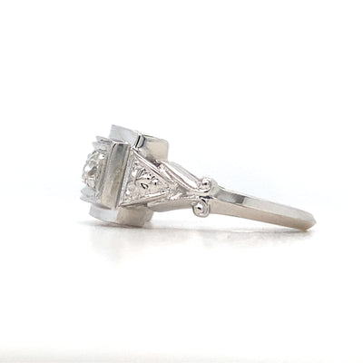 ESTATE Diamond 3 Stone RIng in White Gold