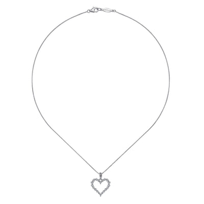 Diamond Heart Pendant in White Gold by Gabriel & Co.