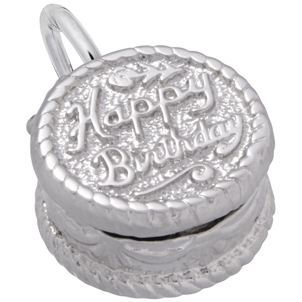 Birthday Cake Charm  in SIlver