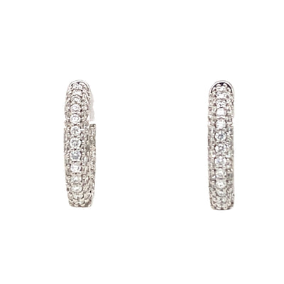 Diamond Inside/Outside Hoop Earrings in White OGold