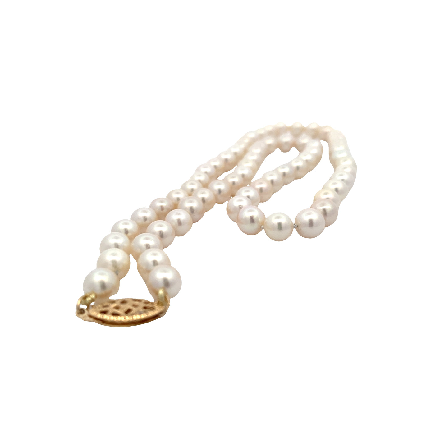 ESTATE 18" Cultured Pearl Strand in Yellow Gold