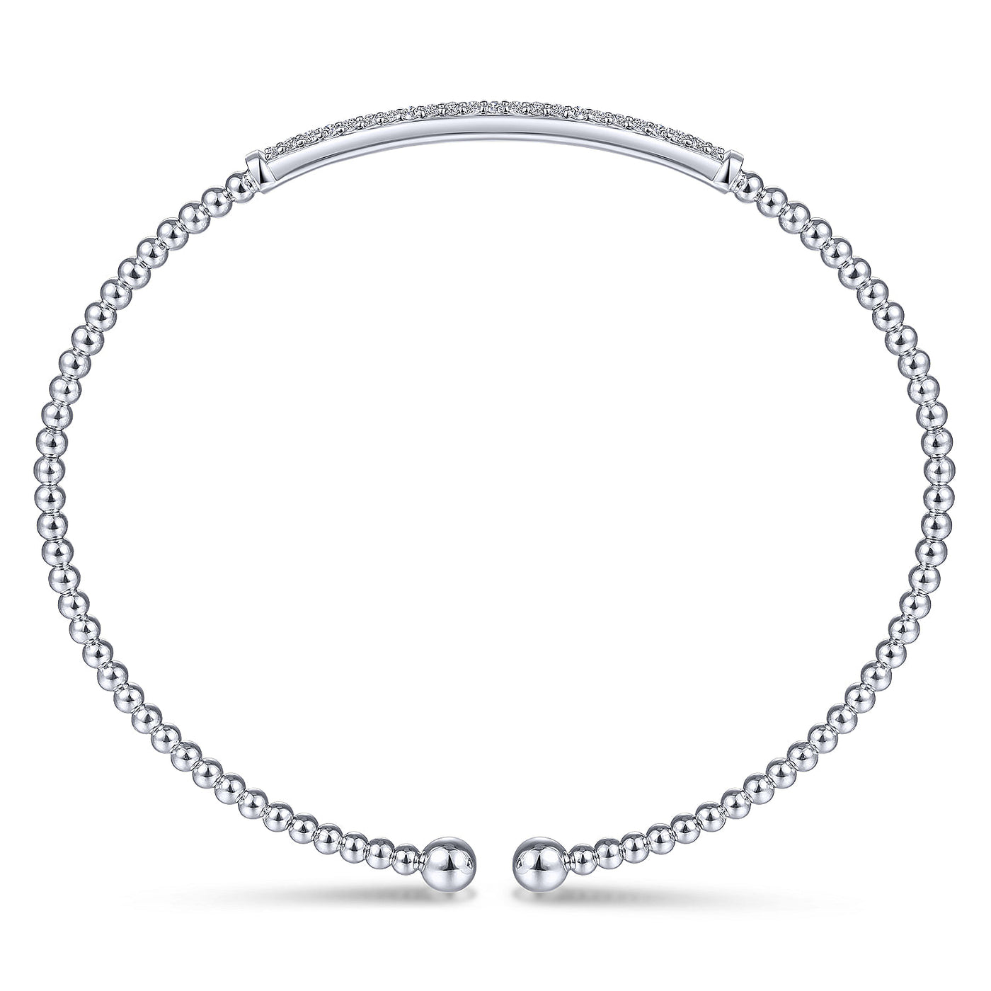 Two Row Diamond Bar Bracelet in White Gold by Gabriel & Co.