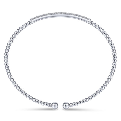 Two Row Diamond Bar Bracelet in White Gold by Gabriel & Co.