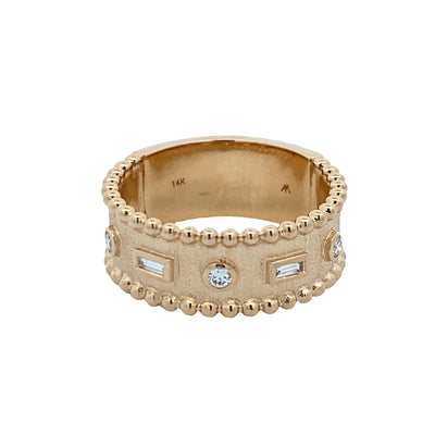 Diamond Stackable Ring in Yellow Gold by Allison Kaufman