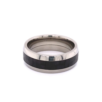 Fancy 8mm Wedding Band in Titanium