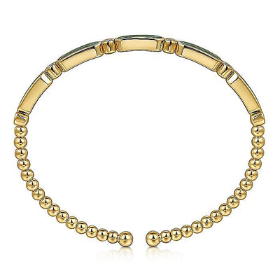 Malachite and Diamond Bangle in Yellow Gold by Gabriel NY