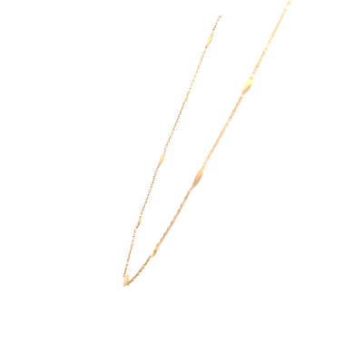 Hammered and Polished Disc Station Necklace in Yellow Gold