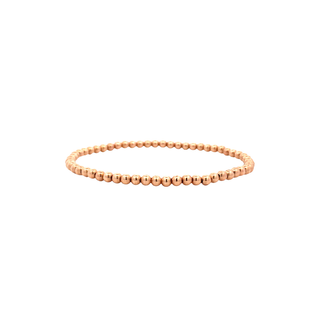 Karen Lazar Stretch 3mm Rose Gold Filled Beaded Bracelet Size 6.25