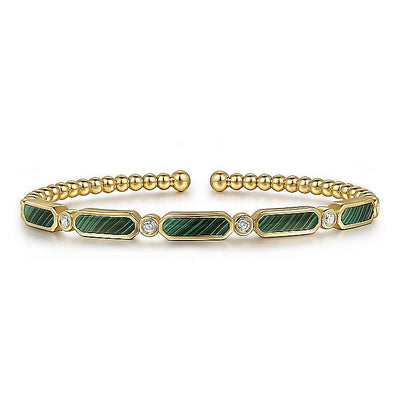 Gabriel & Co. 14 Karat Bangle Malachite & Diamond Bracelets BA4940-62Y45MA