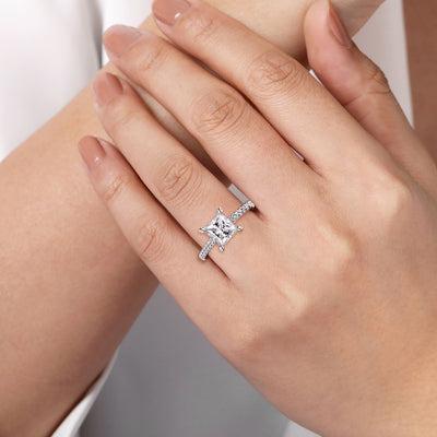 Princess Cut Engagement Ring in White Gold by Gabriel & Co.