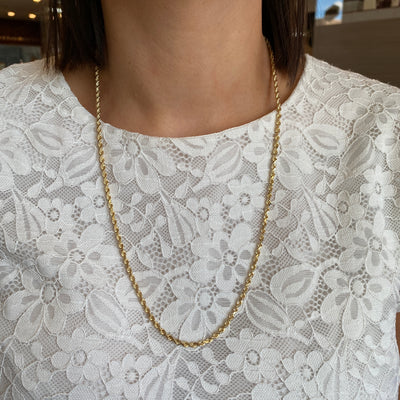 ESTATE 18" Rope Chain in Yellow Gold