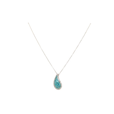 Paraiba Tourmaline and Diamond Pendant in White Gold by Simon G