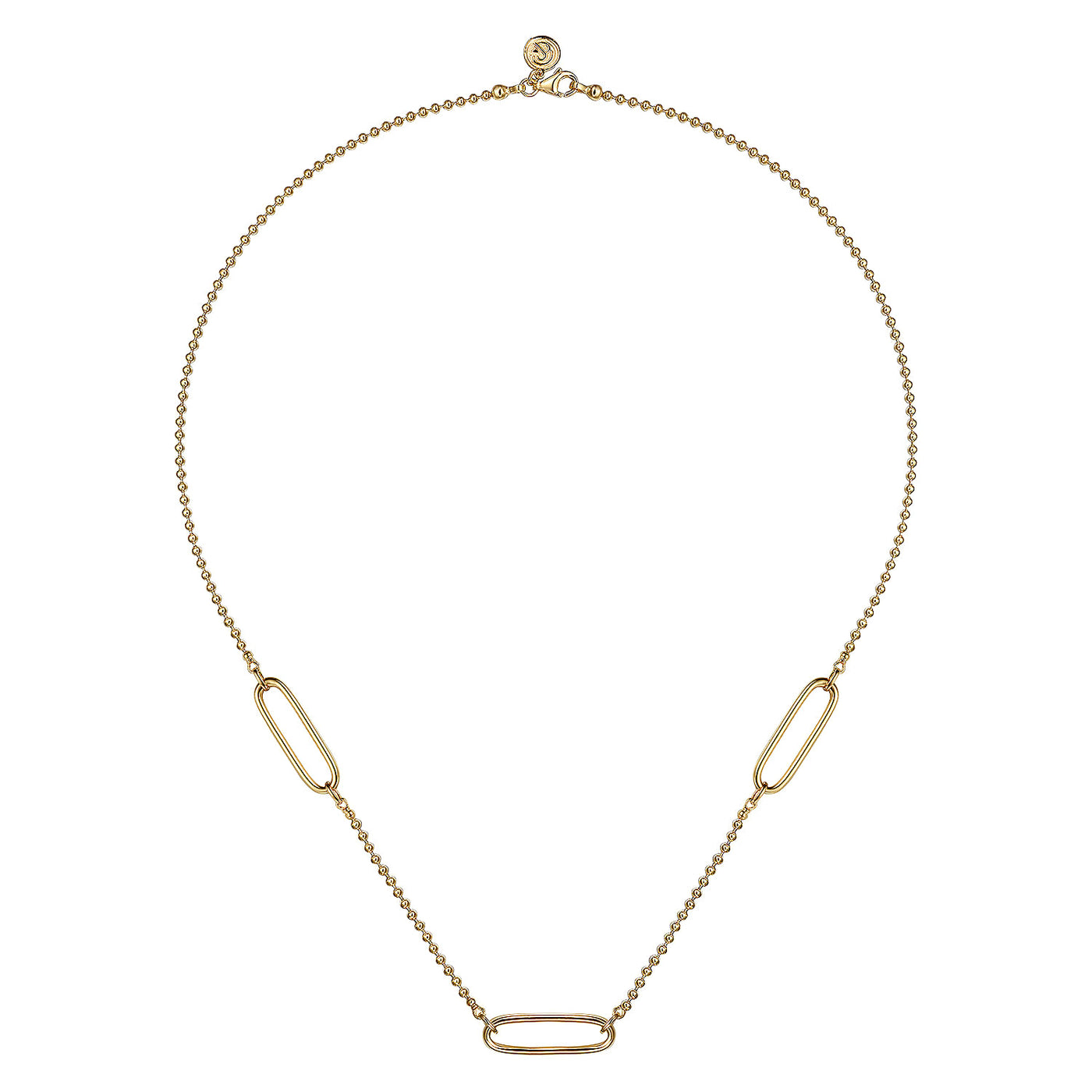 Bujukan Station Necklace in Yellow Gold by Gabriel & Co.