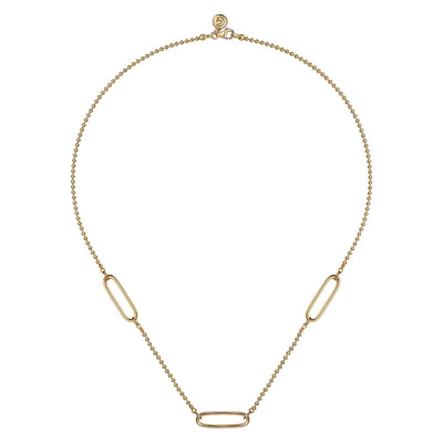Bujukan Station Necklace in Yellow Gold by Gabriel & Co.