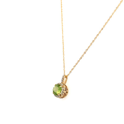 Beeghly & Co. 14KY Peridot Halo Pendant BCP-XX