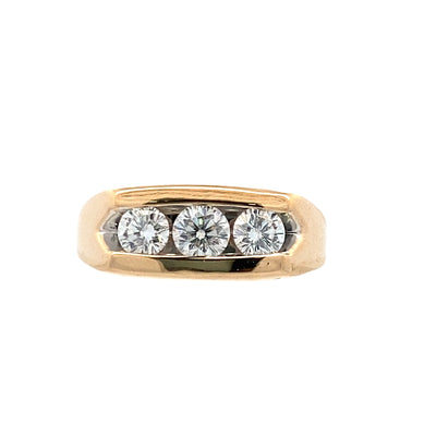 ESTATE Three Stone Diamond Ring in Yellow Gold