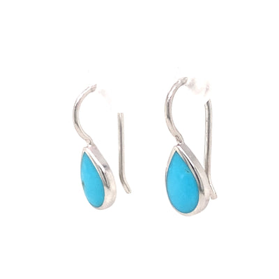 Drop Turquoise Earrings in Silver by Kabana