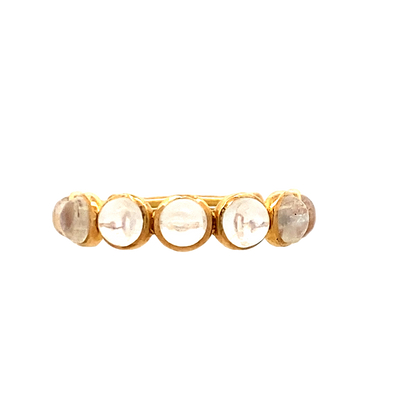 Moonstone Adjustable Ring in Yellow Gold