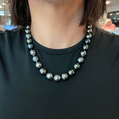 ESTATE Baroque Tahitian Pearl Necklace in White Gold