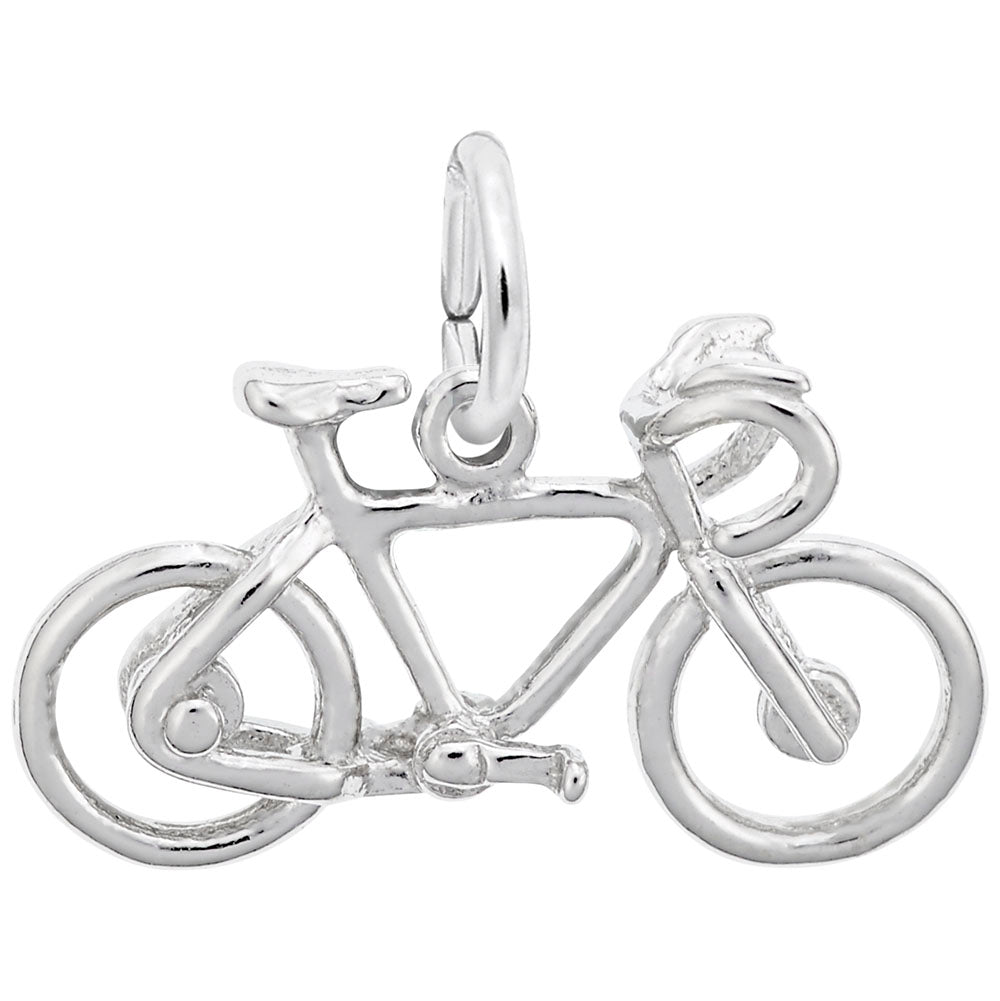 Road Bike Charm in Silver